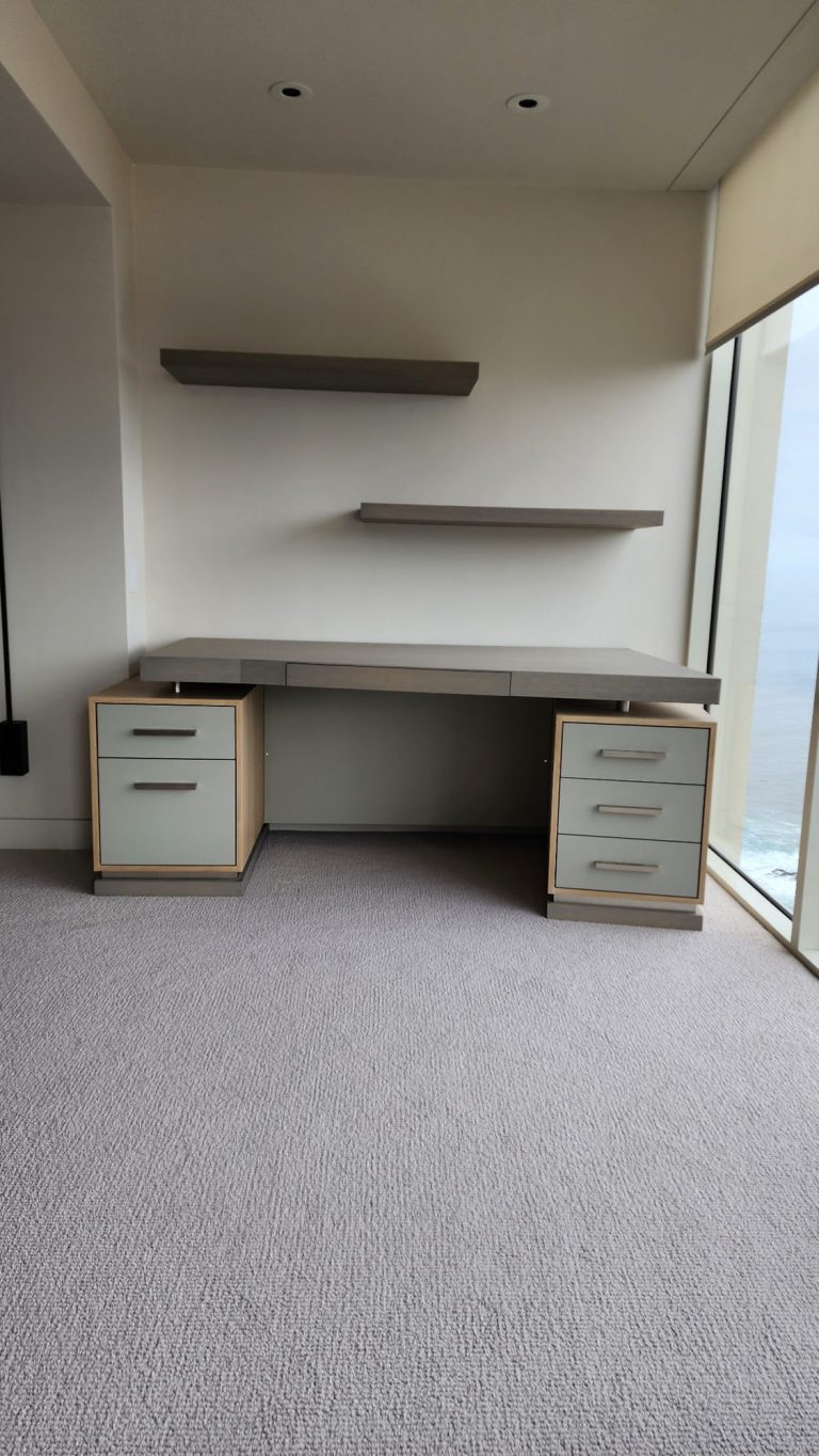 Office Desk with Floating Shelves