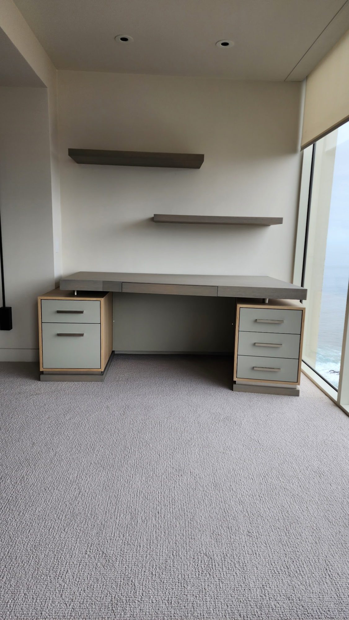 Office Desk with Floating Shelves