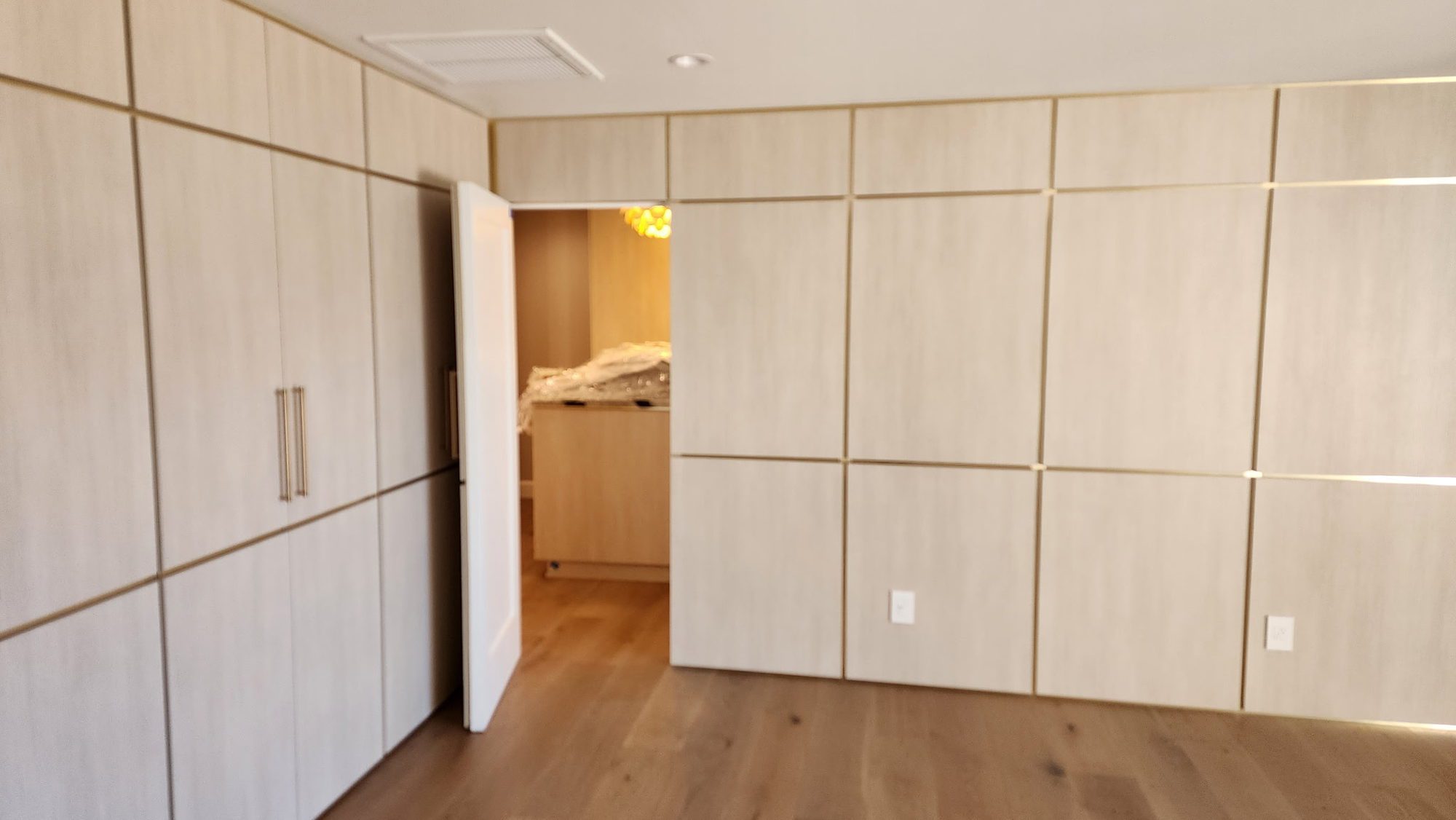 Hidden Closet Behind a Paneled Wall