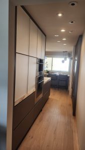 Modern Custom Kitchen with Marble Backsplash
