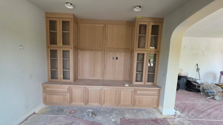 Rift Cut White Oak Entertainment Center