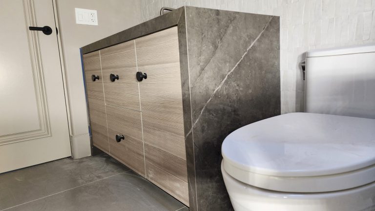 Wood Grain Melamine Bathroom Vanity