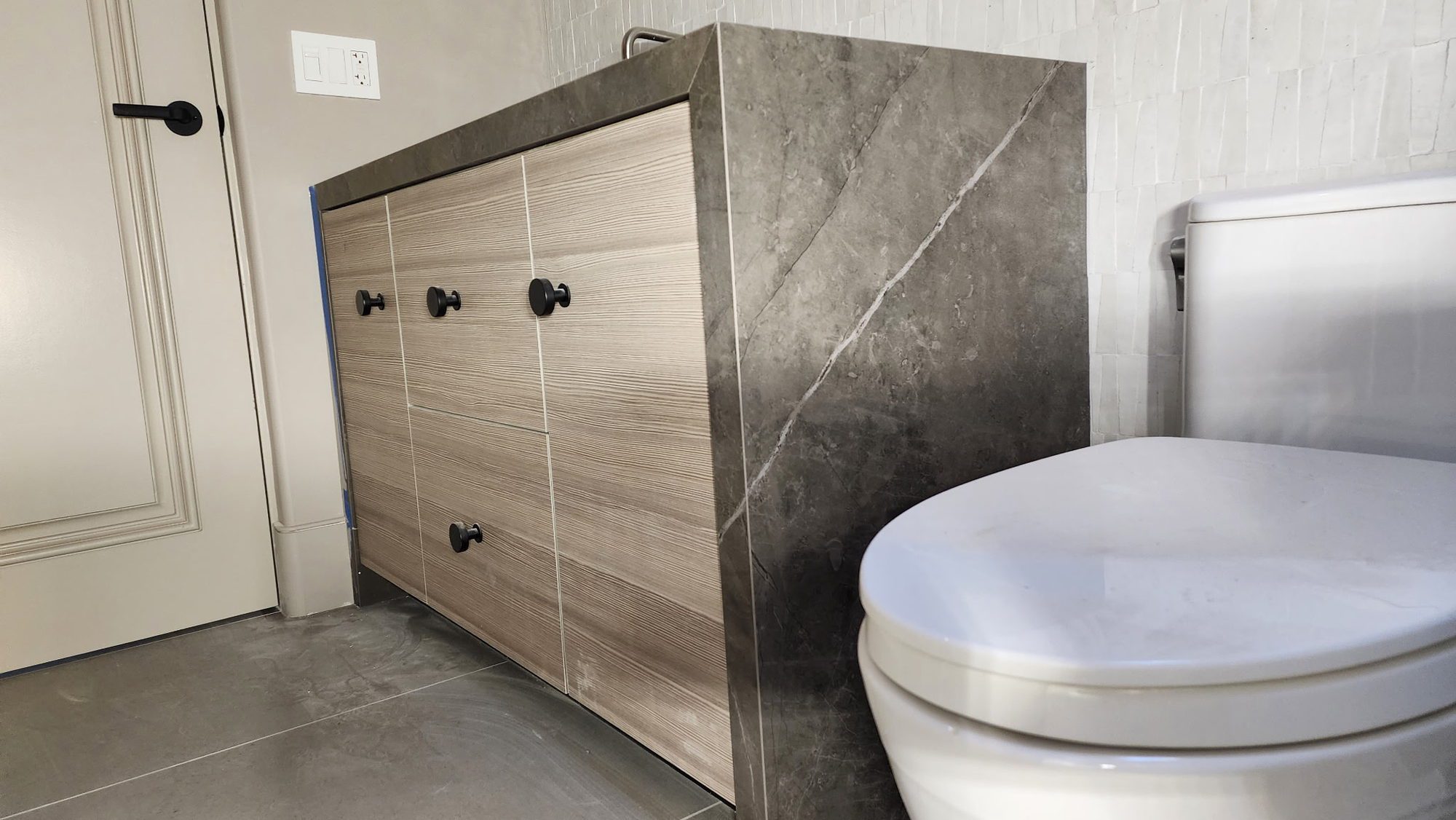 Wood Grain Melamine Bathroom Vanity